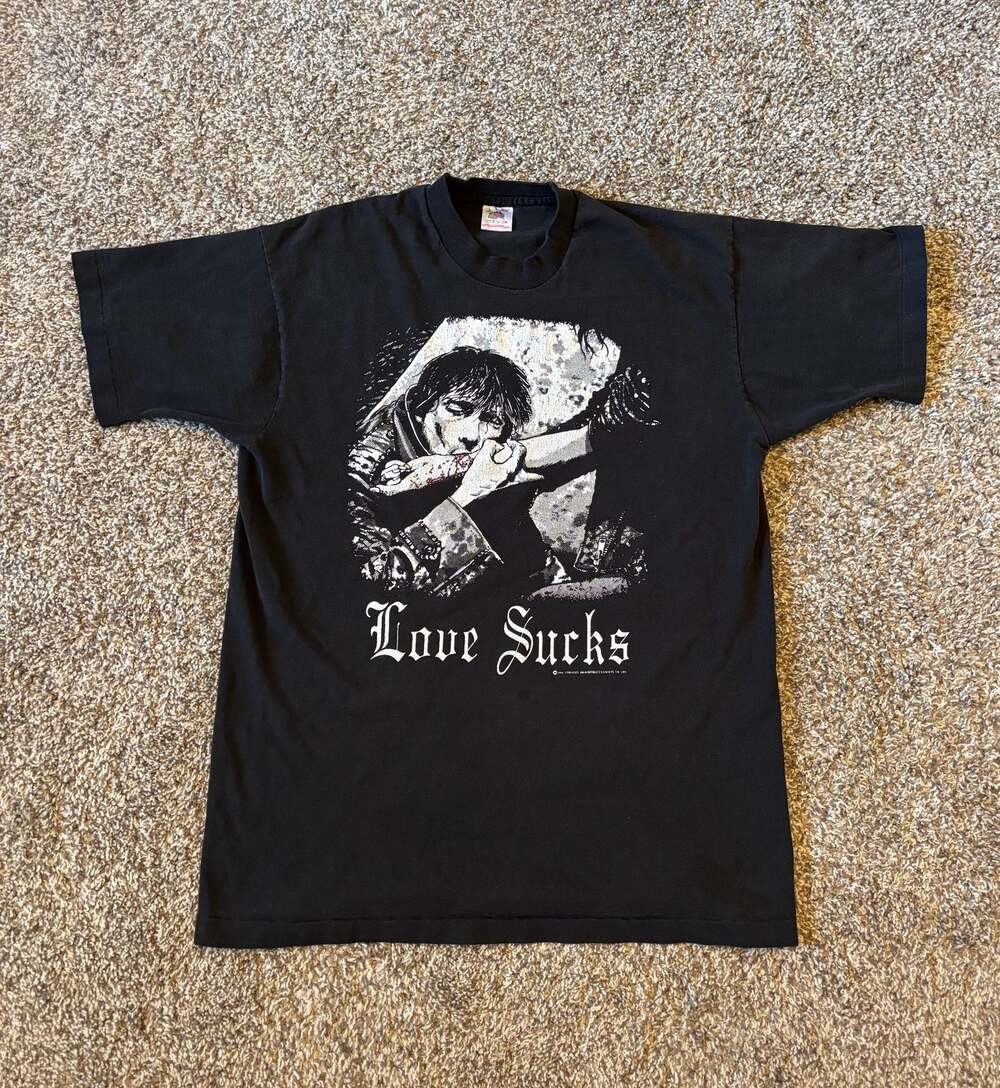 Vintage 1994 Timothy Bradstreet 'Love Sucks' Fashion Victim Vampire T-Shirt